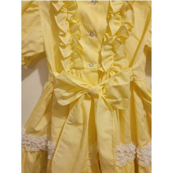 Vintage Mini World Yellow Tiered Lace Ruffle Party Dress 4T Pristine Condition! - Picture 6 of 11